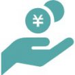 お金を受け取るアイコン　円編